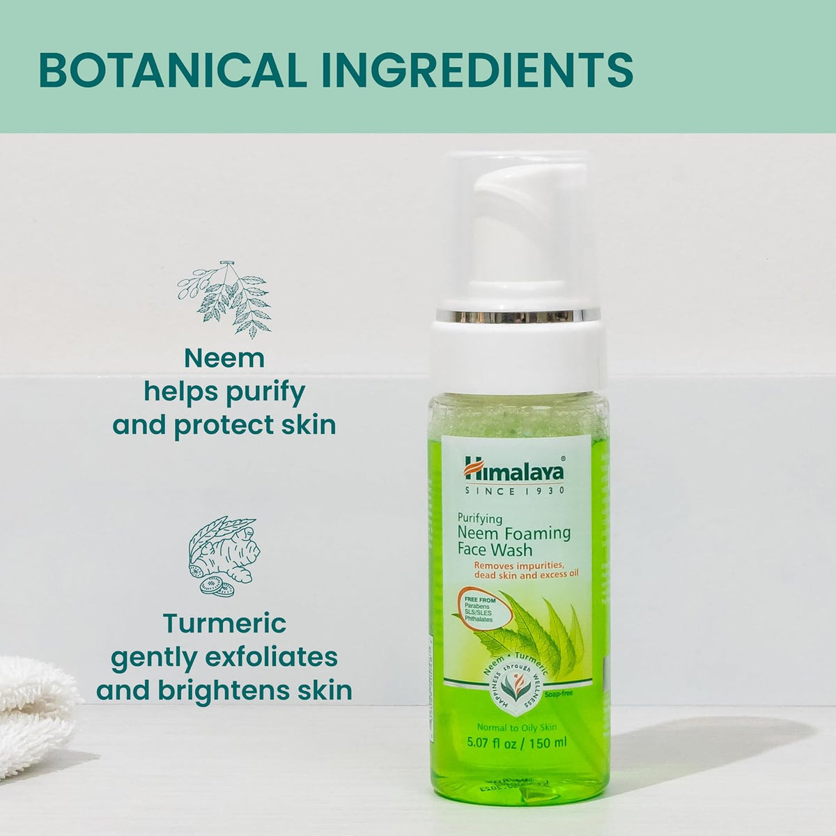 Himalaya Purifying Neem Foaming Face Wash, for Oily Skin 5.07 oz (150 ml)