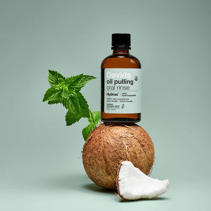 Davids Nano Hydroxyapatite Oil Pulling Mouthwash MCT Coconut Oil Mint 9 oz