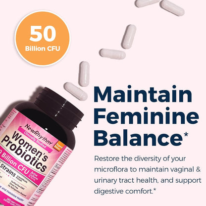 NewRhythm Female Health Bundle: Vaginal Flora Balance + Menopause Comfort, Organic Cranberry, Black Cohosh, 18 Probiotic Strains, 90 Vegan Caps