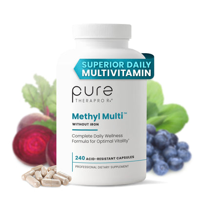 Pure Therapro Rx Methylated Multivitamin for Men and Women | Made in USA | Methyl Multi Without Iron Methyl B12 & Methylfolate | 240 Capsules, 4-Month Supply