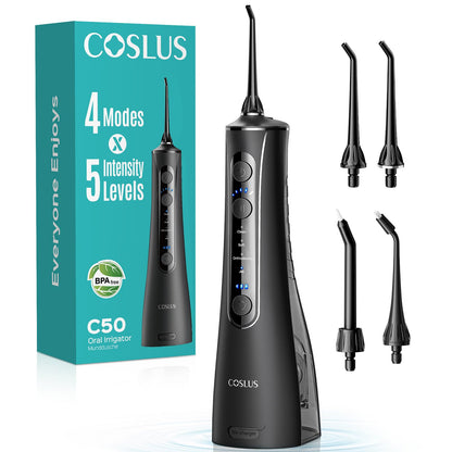COSLUS ADA Accepted C50 Water Dental Flosser, 4 Modes 5 Power Levels, Pink