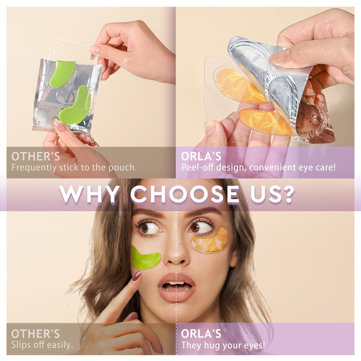 ORLASKIN Under Eye Patches for Puffy Eyes and Dark Circles,24k Gold Eye Masks,Eye Gel