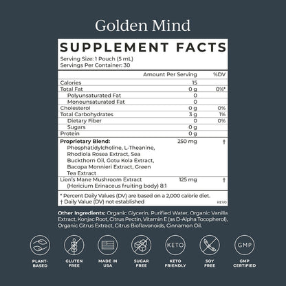 CYMBIOTIKA Golden Mind Nootropic for Focus, Memory & Clarity