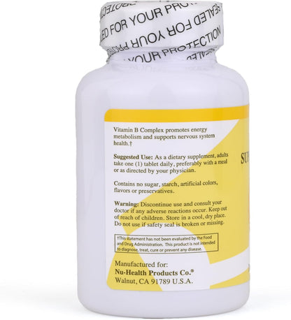 Super Vitamin B Complex, B12, B6 & Folic Acid, 100 Tabs