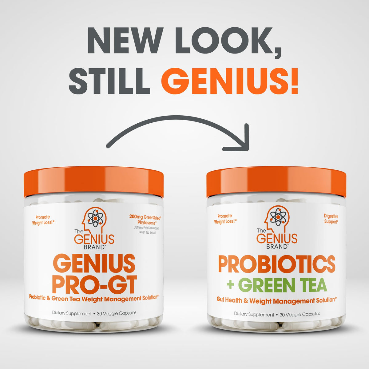 Genius Probiotics for Weight Loss with Green Tea Extract - Fat Burner Supplement & Digestive