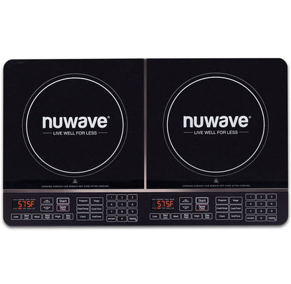 Nuwave Double Induction Cooktop, Powerful 1800W, 2 Large 8” Heating Coils, Independent