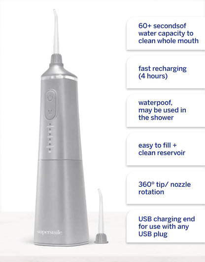 Supersmile Frosted Premium Self-Care Kit, Pre-Rinse + Water Flosser