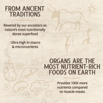 Bovine Organ Complex 3000mg per Serving (30 Servings) | Pancreas, Liver, Spleen, Kidney, Heart (600 Mg per Organ per Capsule) Grass Fed