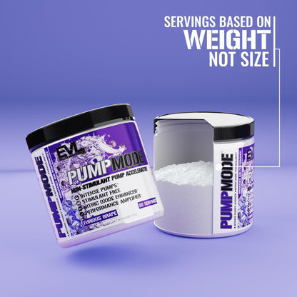 EVL PumpMode Nitric Oxide Supplement - Nitric Oxide Booster Pump Pre Workout Powder with Glycerol and Betaine for Muscle Recovery Growth and Endurance - Stim Free Pre Workout Drink (Unflavored)