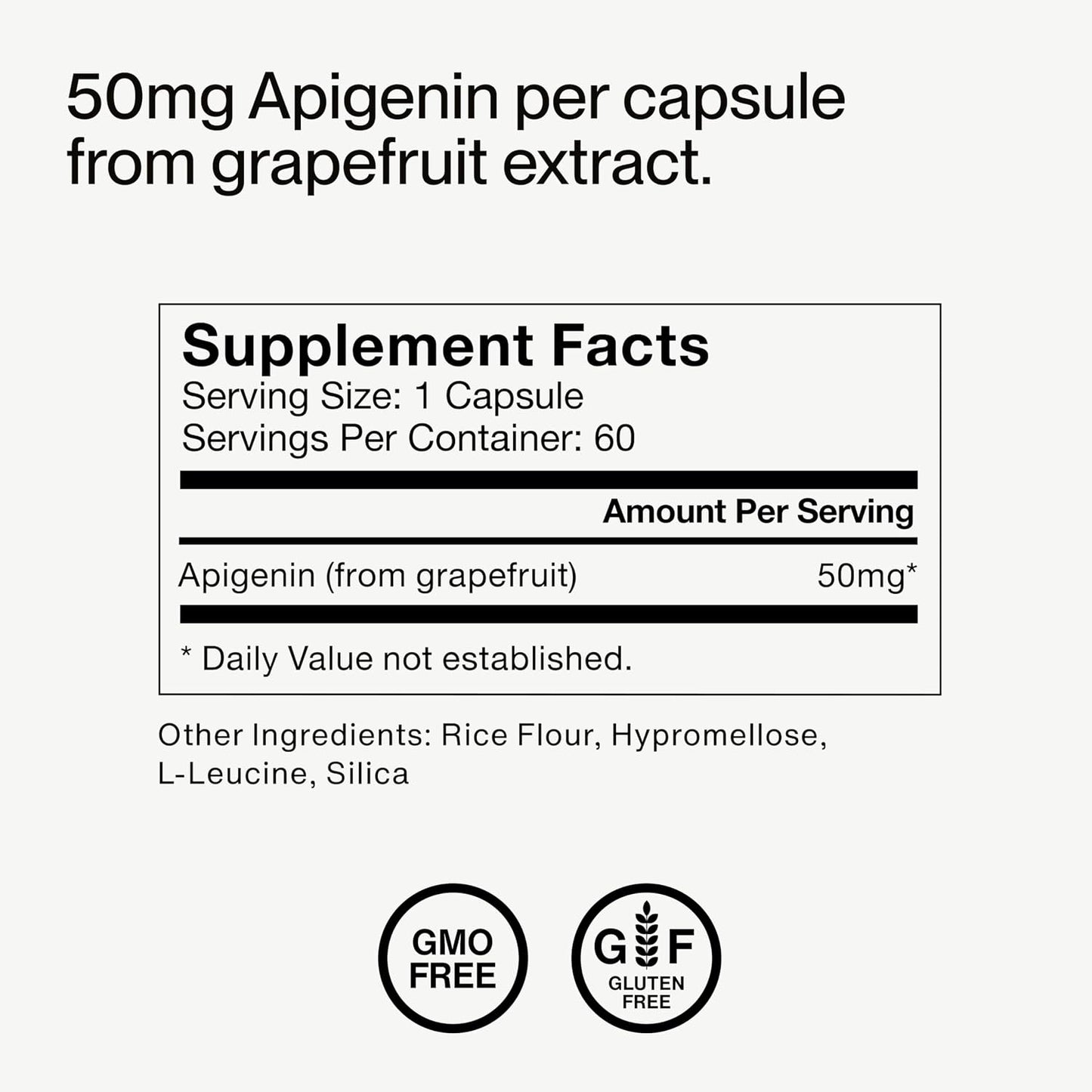 Momentous Apigenin Supplement - 50 mg per Capsule - NSF Certified for Sport - 60-Count