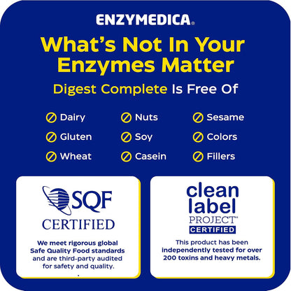Enzymedica Digest Complete - Helps Gas & Bloating - 90 Caps