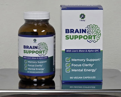 1 Body Brain Support - Bacopa Monnieri, Lion’s Mane for Memory & Focus