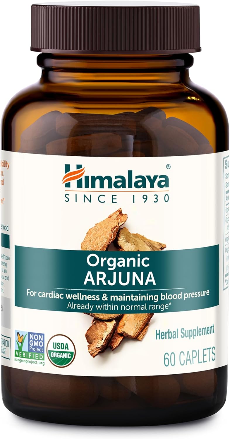 Himalaya USDA Organic Arjuna Capsules, Heart Health, 700 mg, 60 Caplets