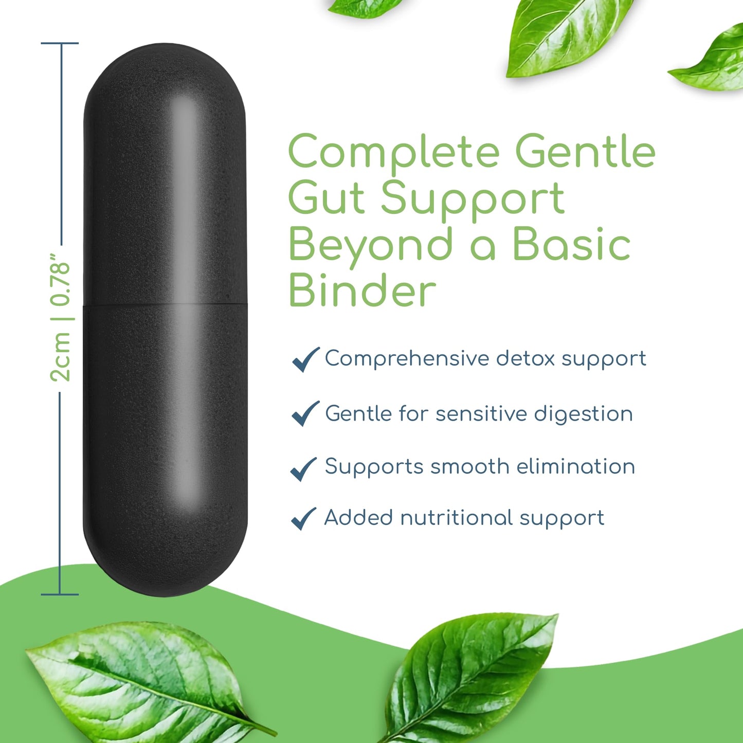 Binder Blend - Toxin Binder Supplement, Detox Capsules for a Healthy Gut - 180 Capsules - 90 Servings - 960mg Activated Charcoal & 480mg Organic Chlorella - Bloating Relief - Bentonite Clay