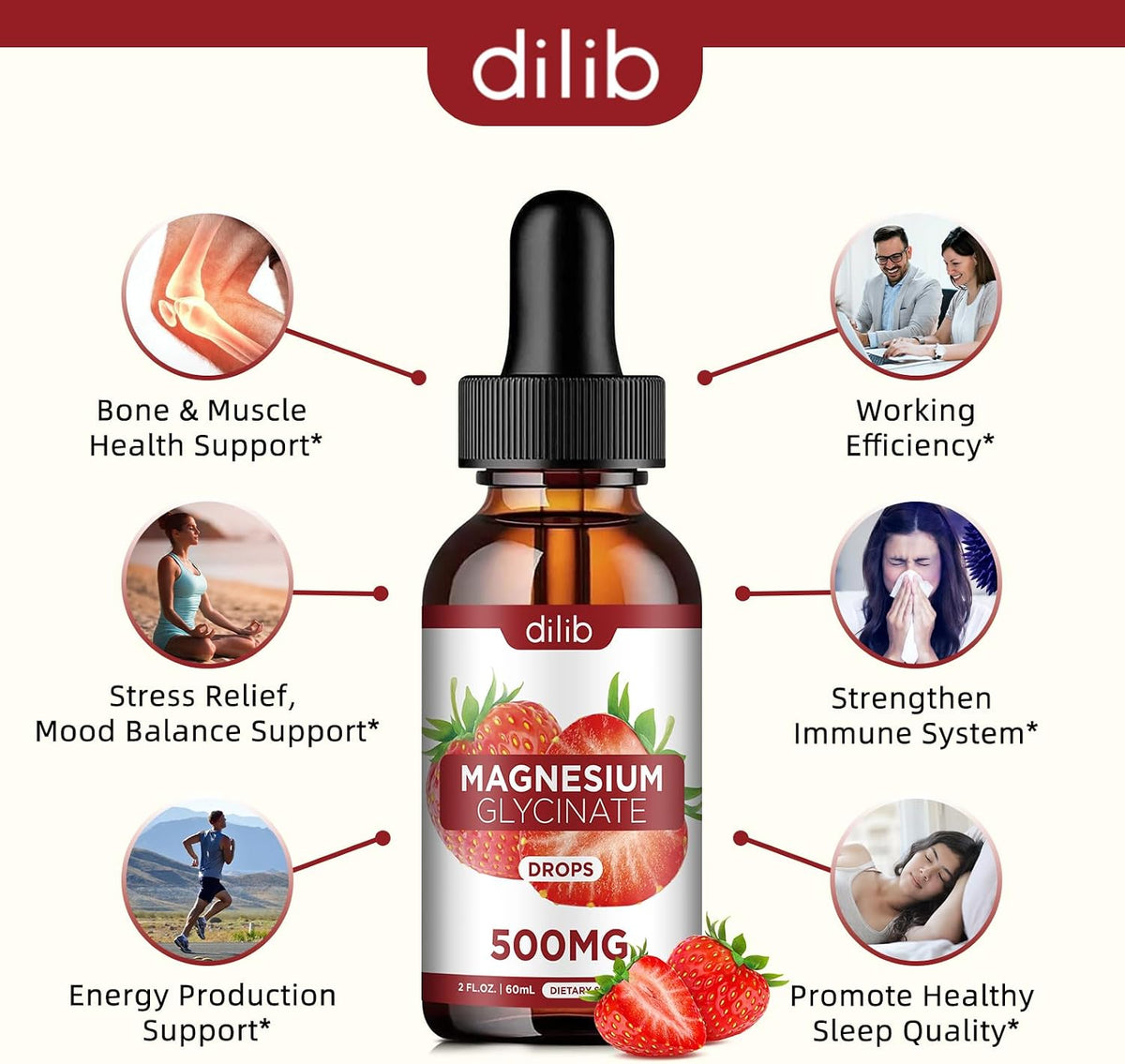 Liquid Iron Supplement for Women Magnesium Glycinate Liquid Drops