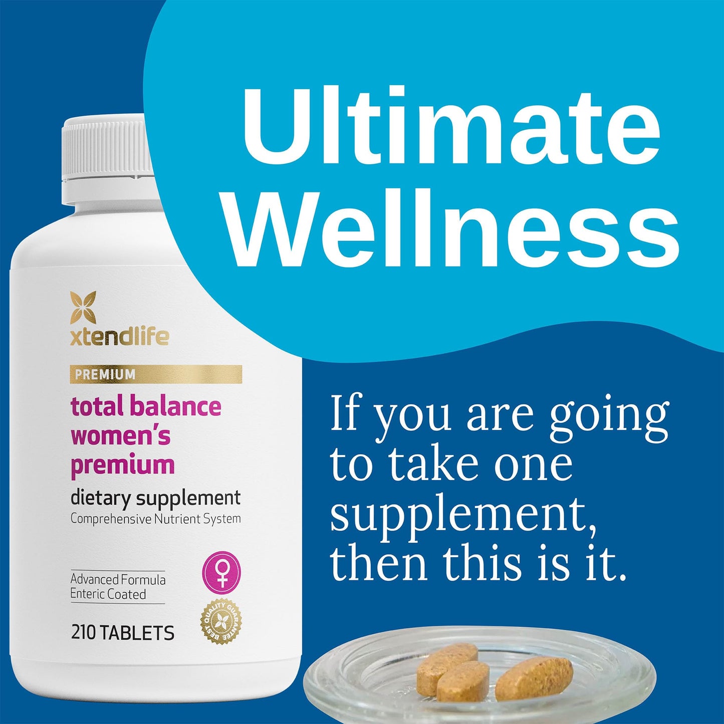 Xtendlife Total Balance Men’s Premium Multivitamin for Immune, Heart, Digestive & Cellular Health - Extra Strength Daily Support - 90+ Nutrients & Minerals - 30 Day Supply
