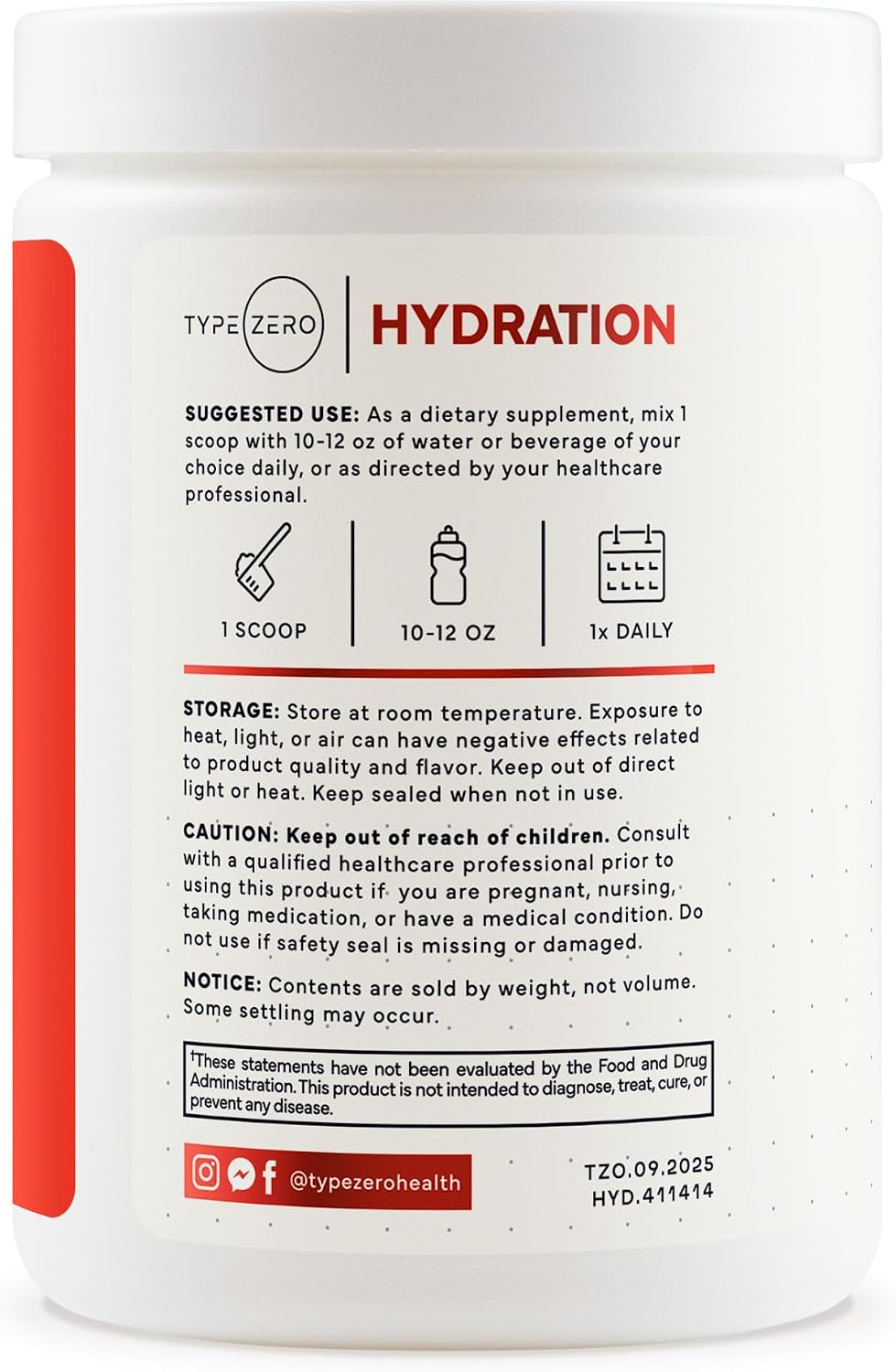 Type Zero Clean Electrolytes Hydration Powder (Fruit Punch) 50 Servings