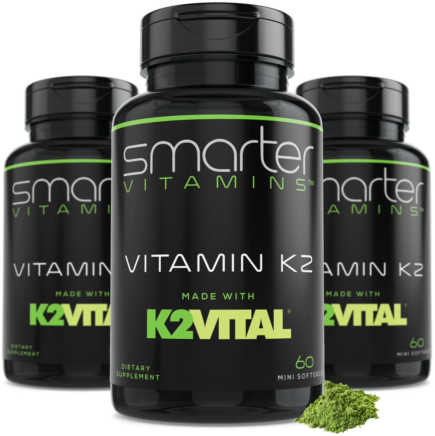Vitamin K2 MK7 100mcg with K2VITAL for Bone & Heart Support – 60 Softgels | Made with K2VITAL MK-7 and kale powder in convenient liquid softgels for daily vitamin K2 supplementation.