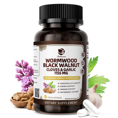 Lukaree (2 Pack 16-in-1 Wormwood Black Walnut Clove Cleanse - Gut Health