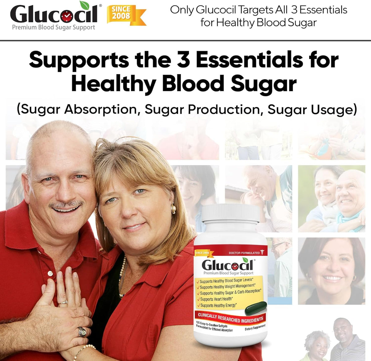 Glucocil – Softgels - Premium Blood Sugar Support - New Clinical Study Published March 2026-3 Million Bottles Sold - Supports the 3 Essentials for Healthy Blood Sugar - Since 2008