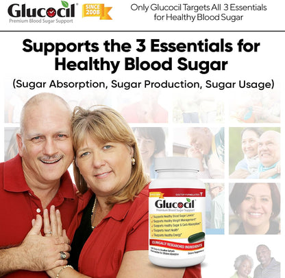Glucocil – Softgels - Premium Blood Sugar Support - New Clinical Study Published March 2026-3 Million Bottles Sold - Supports the 3 Essentials for Healthy Blood Sugar - Since 2008, 2-Pack