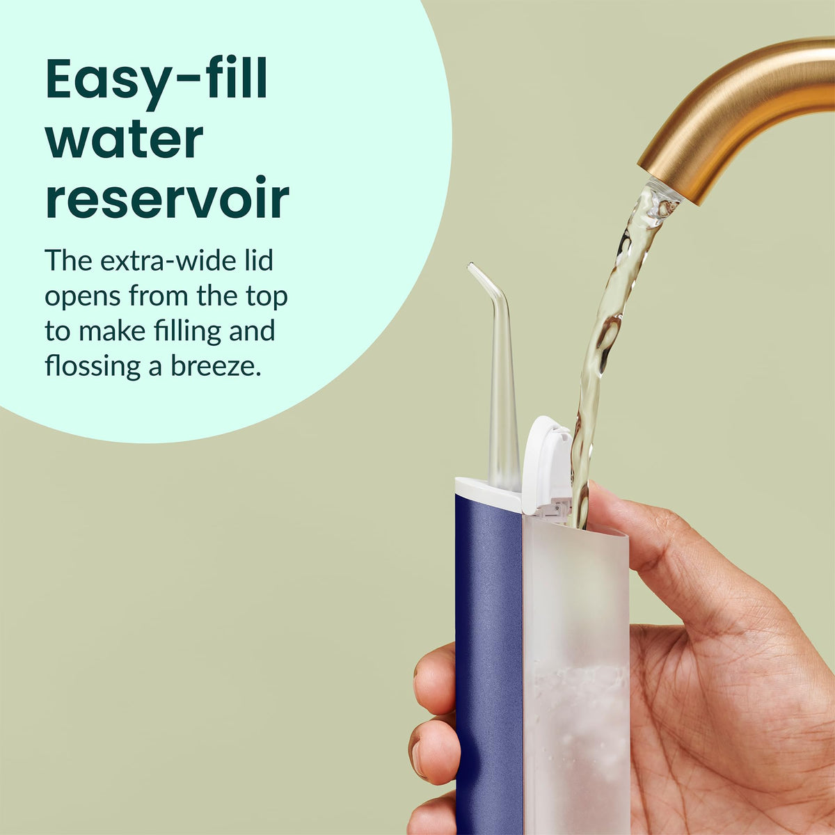 quip Water Flosser with Replacement Tip, Cordless Dental Pick, All Black