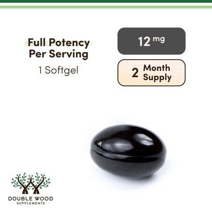 Astaxanthin - Triple Strength 12mg (Only Patented Astaxanthin (Astrareal) with 70+ Human Clinical Trials) Grown, Harvested, and Made in The USA (Astaxantina) by Double Wood