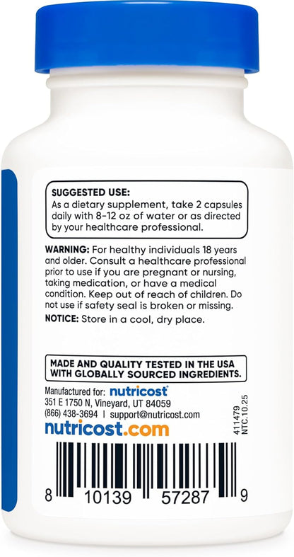 Nutricost Berberine HCl 1200mg , 60 Vegetarian Capsules - Gluten Free & Non-GMO | Gluten Free & GMO-Free