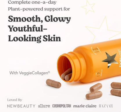 SKINtamin Vegetarian Collagen Pills | Best Collagen Supplements for Women to Support Skin Firmness and Wrinkles | Skin Supplement Formulated to Help Reduce Blemishes