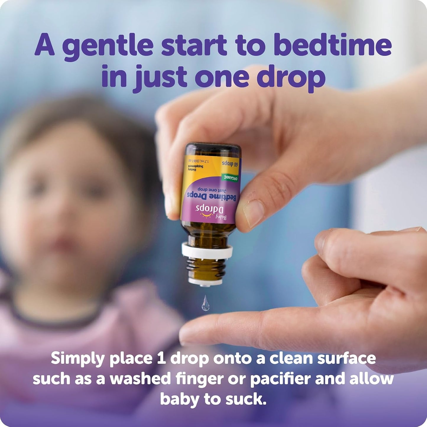 Ddrops Baby Bedtime Drops for Babies, Organic Liquid Drops for Calming Bedtime Routines, 60 Count