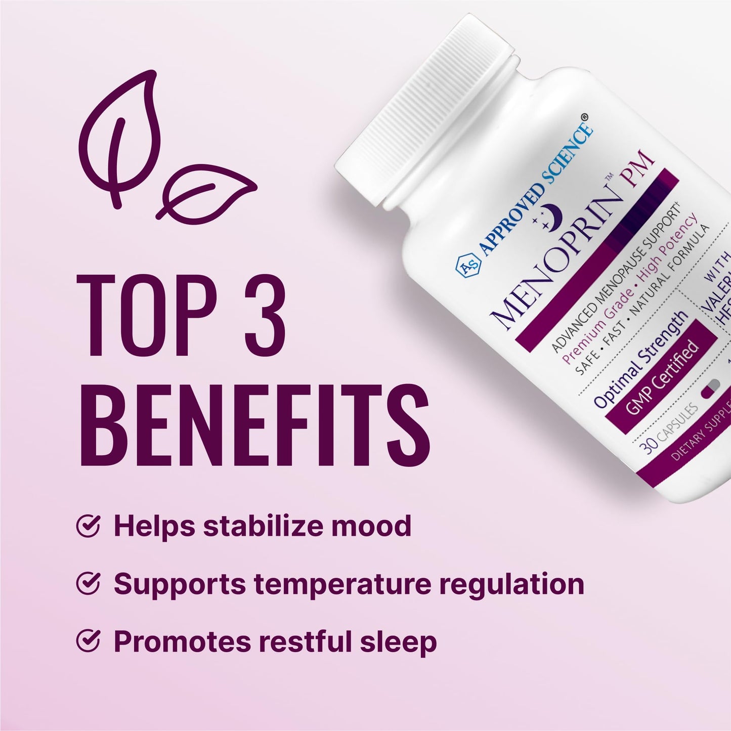 Approved Science Menoprin - Menopause Support - Protykin, Black Cohosh - 60 Capsules - 1 Bottle Menoprin Day - Vegan