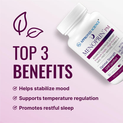 Approved Science Menoprin - Menopause Support - Protykin, Black Cohosh - 60 Capsules - 1 Bottle Menoprin Day - Vegan