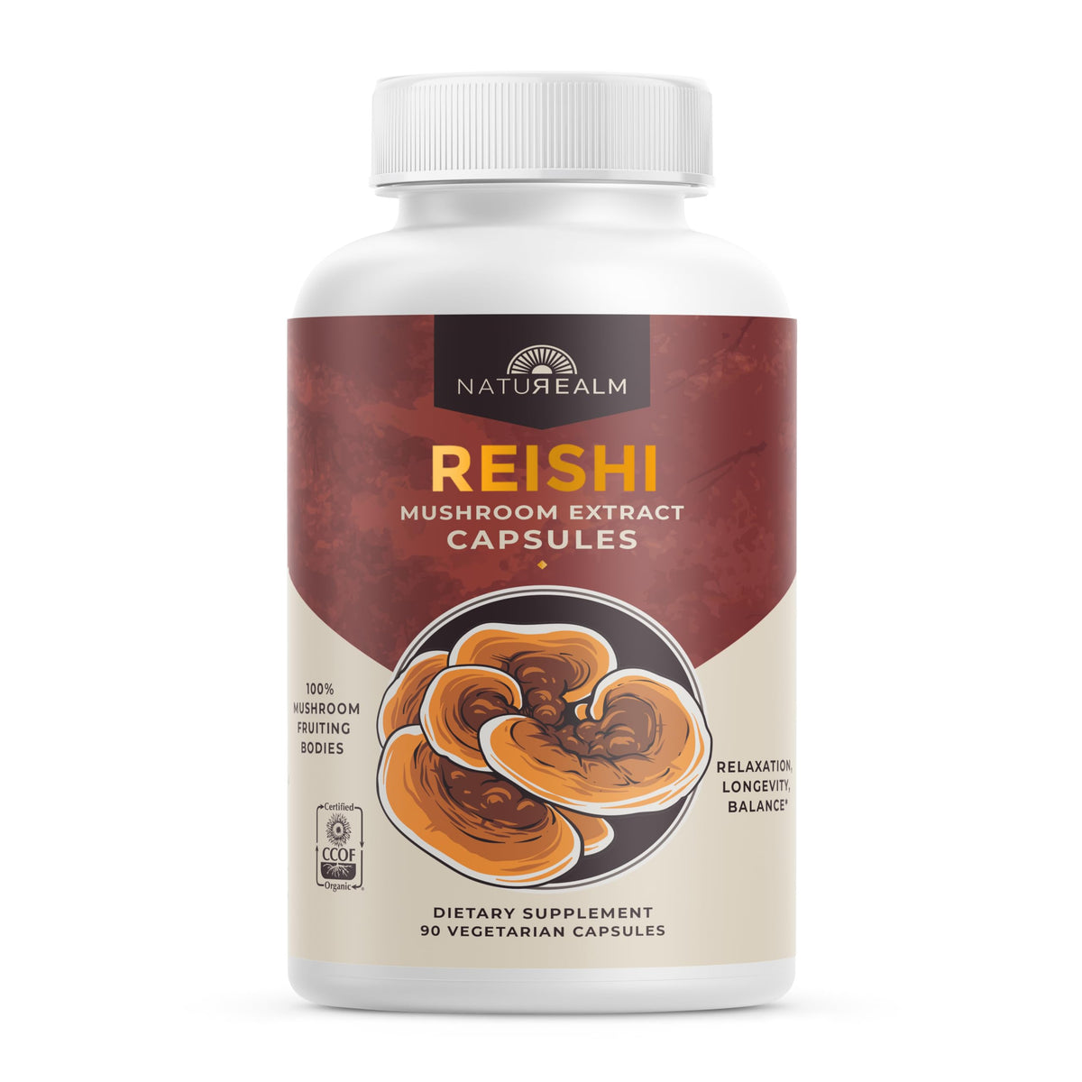 Naturealm - Reishi Capsules - Reishi Extract Restores Mind and Body - Improves Sleep