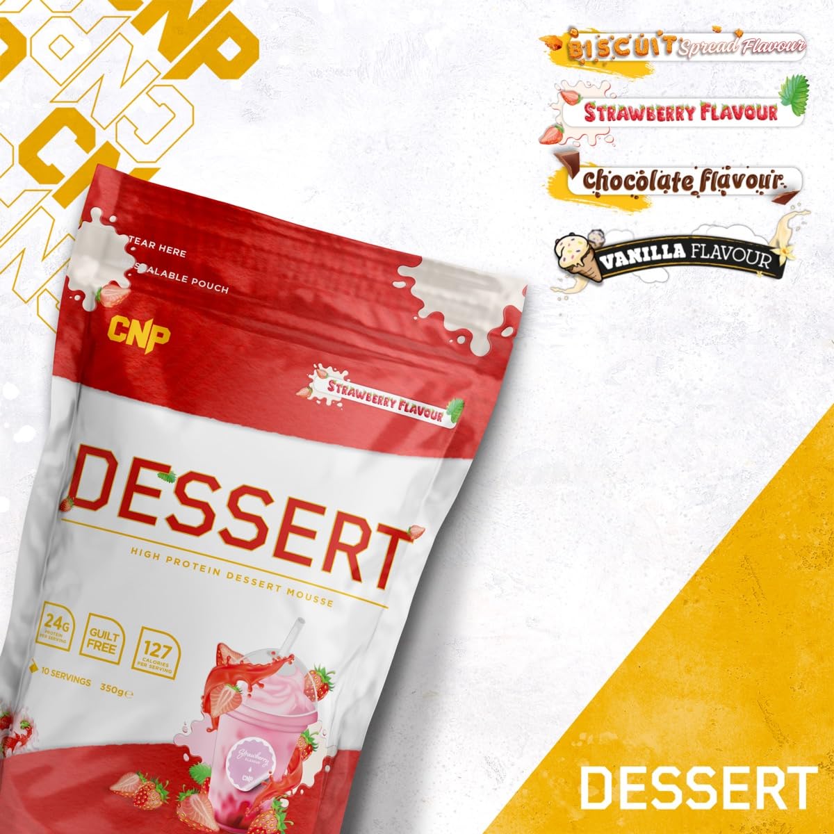 CNP Professional High Protein Dessert Mix, 25g of Dual Release Protein with Micellar Casein