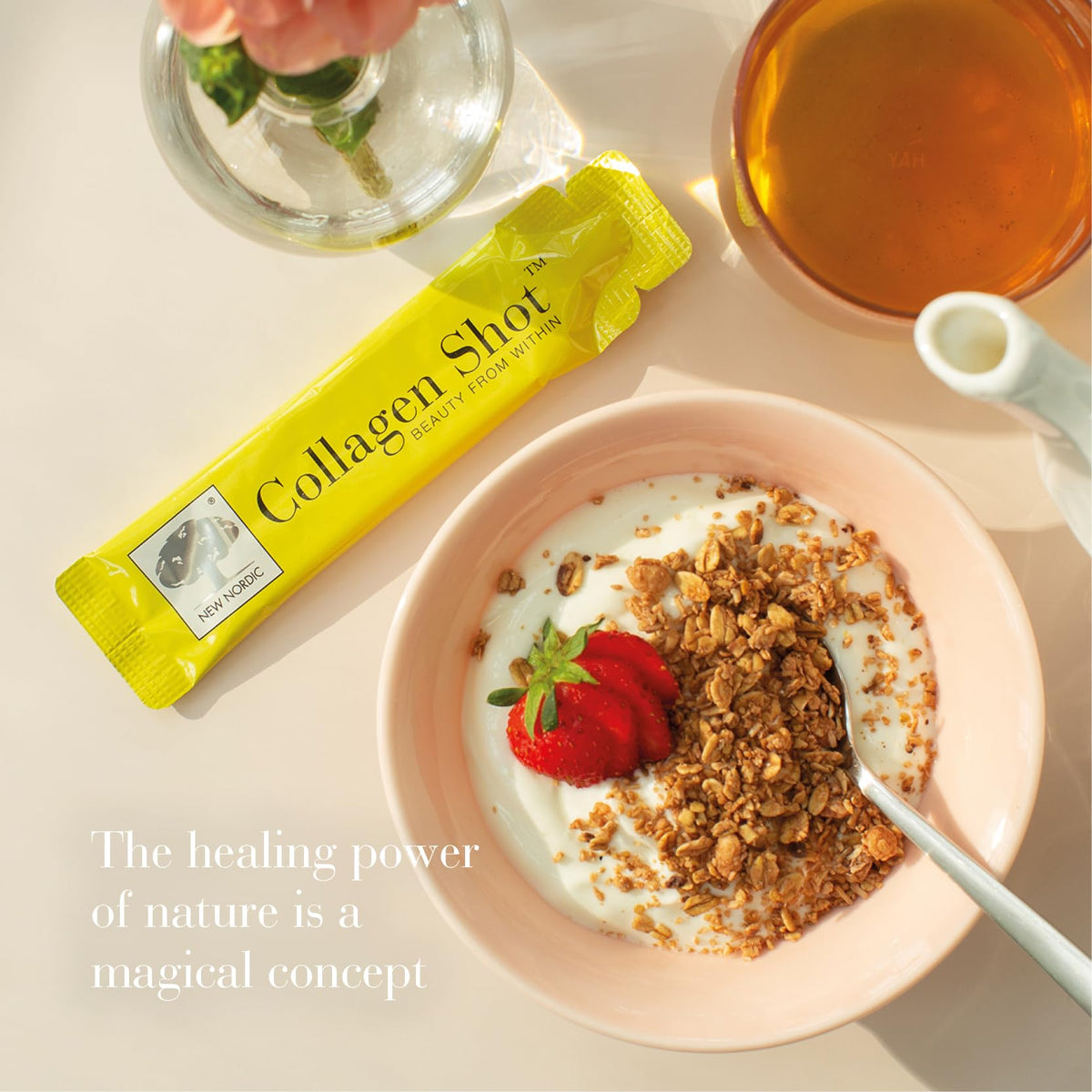 New Nordic Collagen Shot High-Absorbency Premium Liquid Daily Sachets - 15x Hydrolysed Shots - Freshwater Marine Collagen