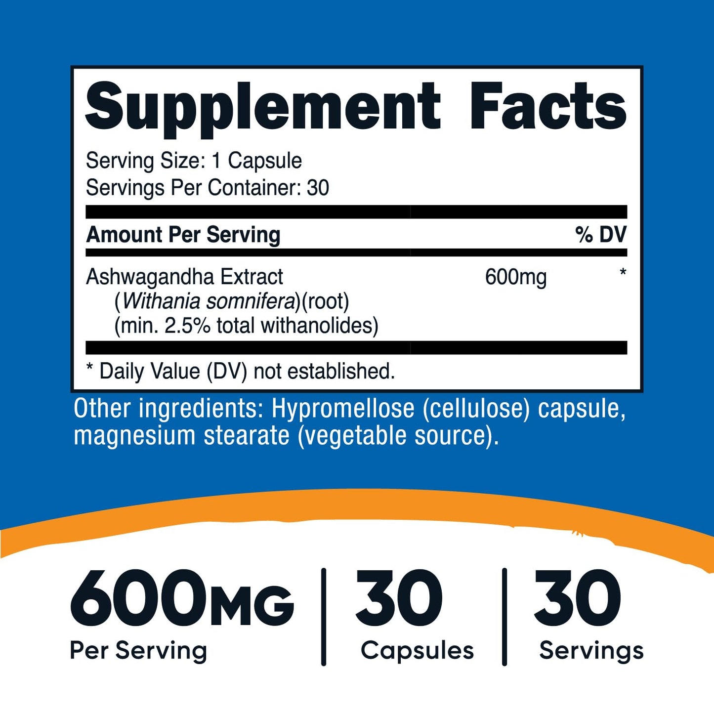 Nutricost Ashwagandha Herbal Supplement 600mg, 120 Capsules | Vegetarian, Non-GMO, Gluten Free, Ashwagandha Root