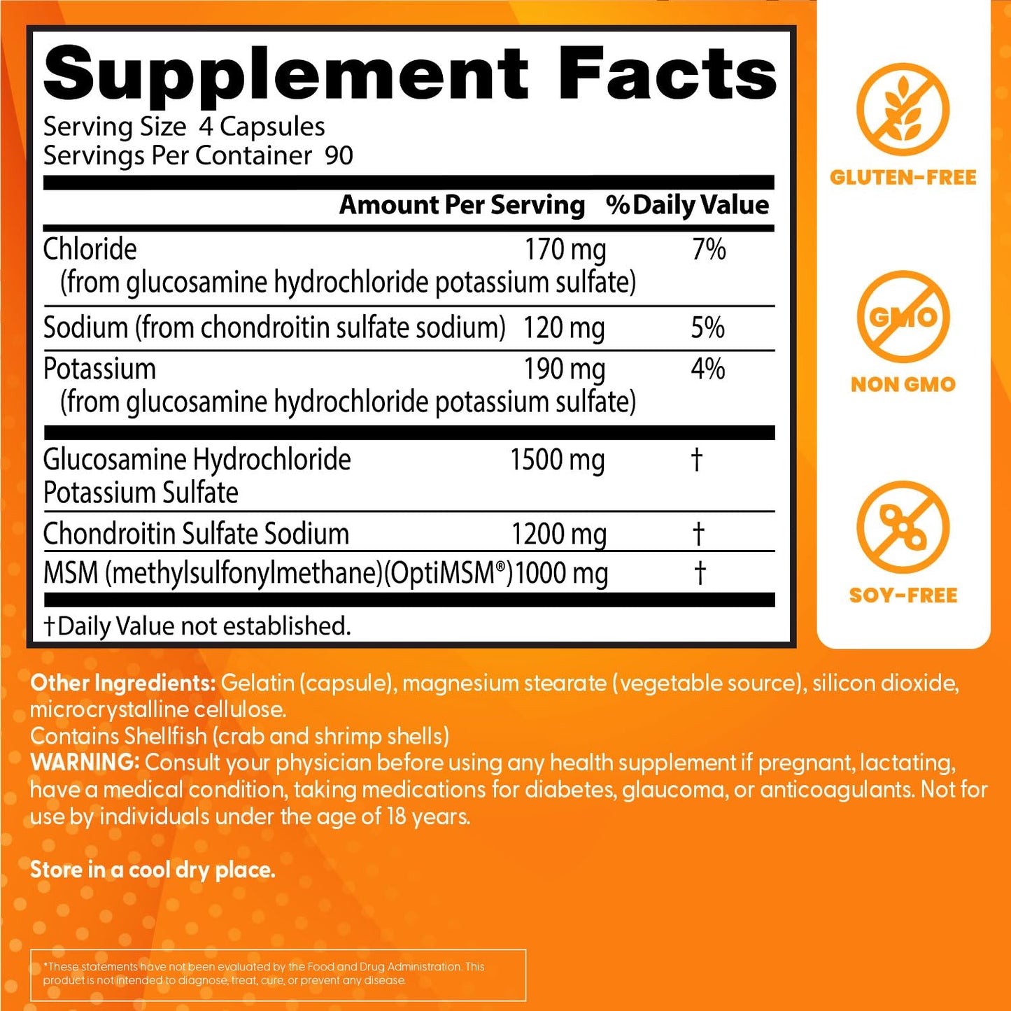 Doctor's BEST Glucosamine Chondroitin MSM - Joint Health Support Supplement for Women & Men, Nutritional Support for Joint Strength, Hair, Skin, & Nails, Gluten Free, Non GMO - 240 Capsules