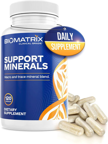 BioMatrix Chelated Mineral Supplement, Iron-Free, Calcium, Magnesium, Zinc | Albion Forms, Vitamin D3, Copper & Iodine, Bone Strength & Immune Aid, Krebs Cycle Energy, Veggie Caps, 30-Day Supply