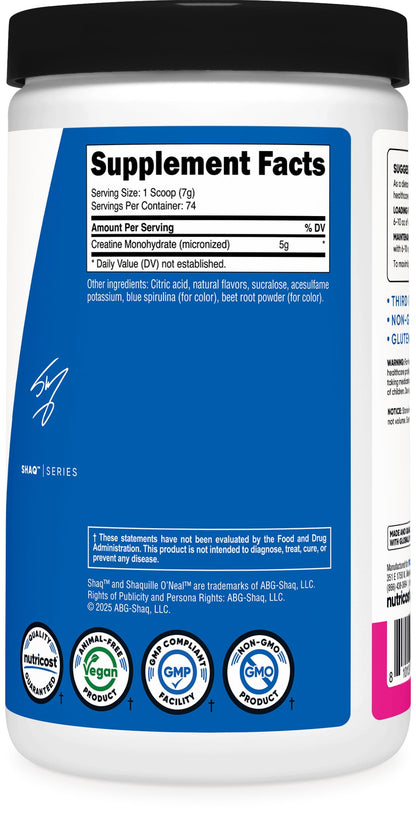 Nutricost Creatine Monohydrate Micronized Powder 500G, 5000mg Per Serv (5g) - 100 Servings, 17.9 Oz