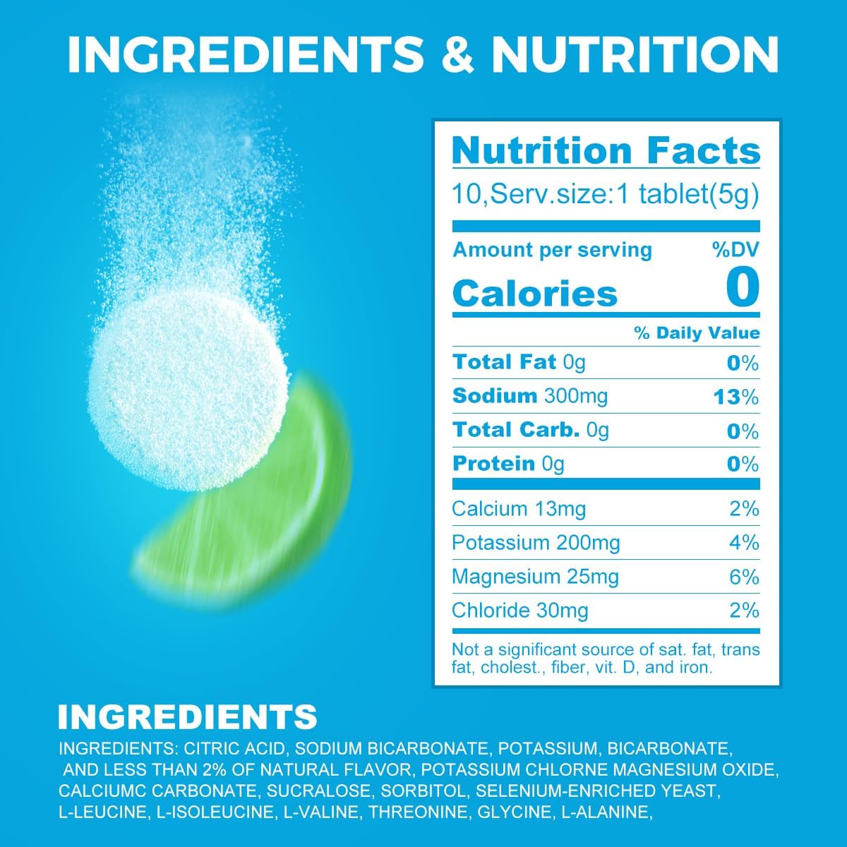 AiVital™ Sugar Free Electrolyte Tablets, Essential Electrolytes, 40 Serving | Daily Hydration Support with BCAA and Selenium, No Sugar, Keto Friendly, Vegan and Non-GMO