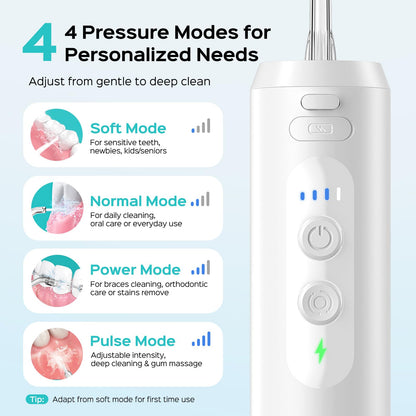 COSLUS T40 Mini Water Flosser for Travel, Portable Compact Design, Balck