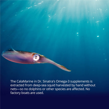 Dr. Sinatra CalaMarine Omega 3 Supplement with DHA and EPA, Clinical Grade for Brain, Heart, and Eye Health, 60 Softgels