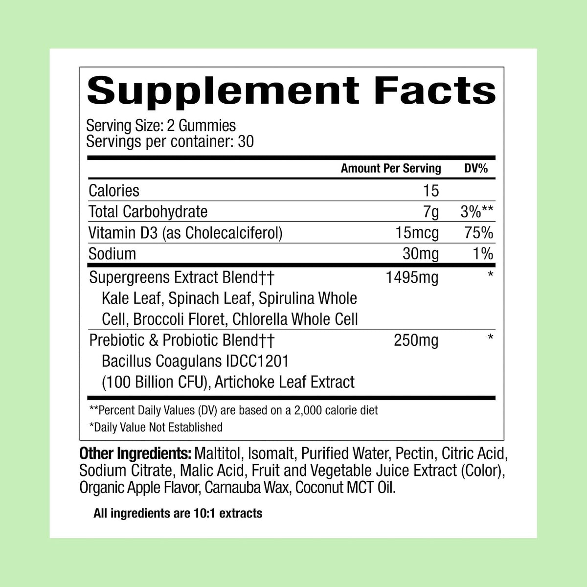 Plant People WonderGreens Veggie Gummies, Super Greens & Probiotics, 60ct