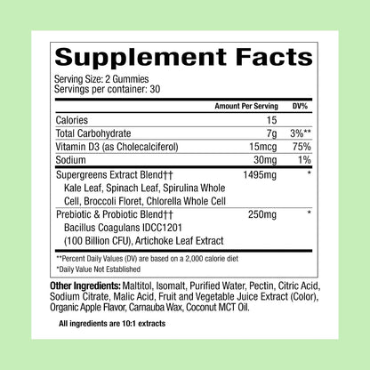 Plant People WonderGreens Veggie Gummies, Super Greens & Probiotics, 60ct