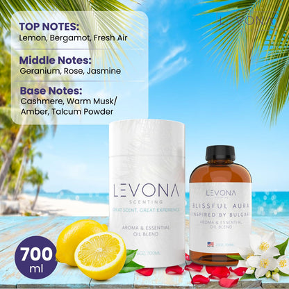 Levona Scent Essential Oils for Diffuser: Blissful Aura with Notes of Amber, Musk & Jasmine