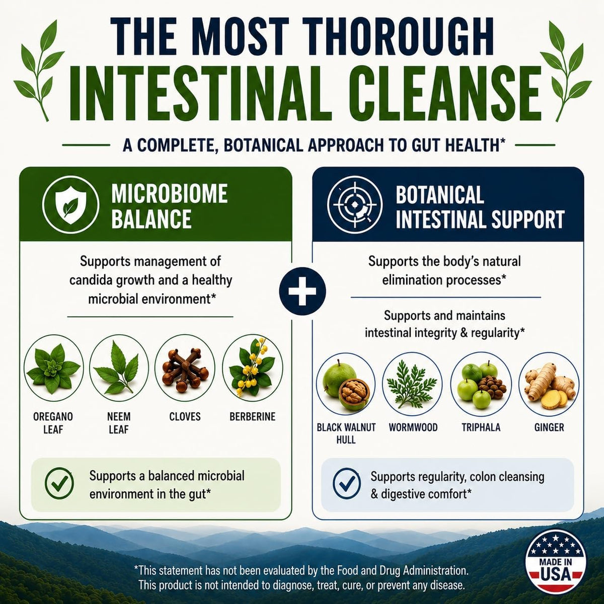 12-in-1 Parasite & Candida Cleanse Support for Adult Humans with Zeolite Binder | Wormwood Black Walnut Cloves Berberine Ginger Neem Oregano Triphala Apple Pectin Fennel Seed AstraGin | 60 Capsules