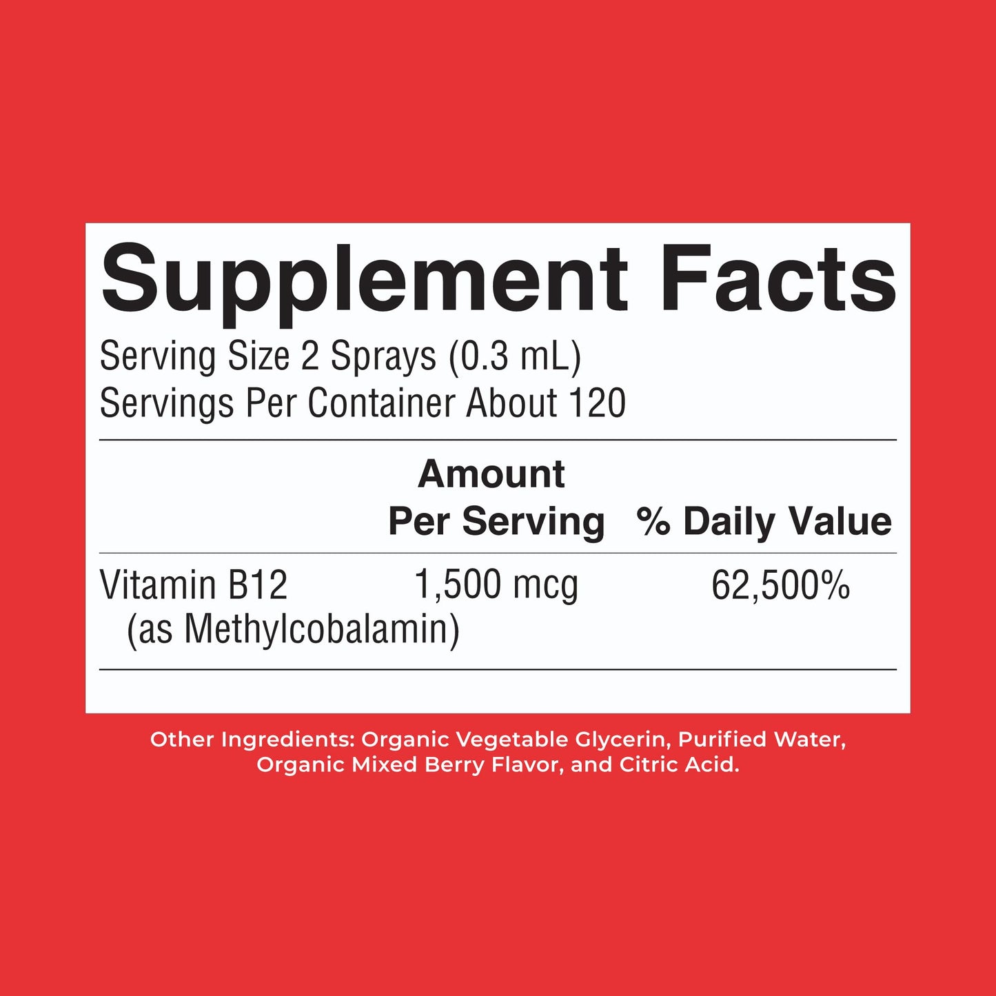 MARYRUTH'S Organic Methyl B12 Spray | 1,500 mcg B12 Per Serving | Methylcobalamin | Energy Metabolism | Cognitive Function | Neuro Health | Vegan | Gluten Free | Sugar Free | 1 Fl Oz