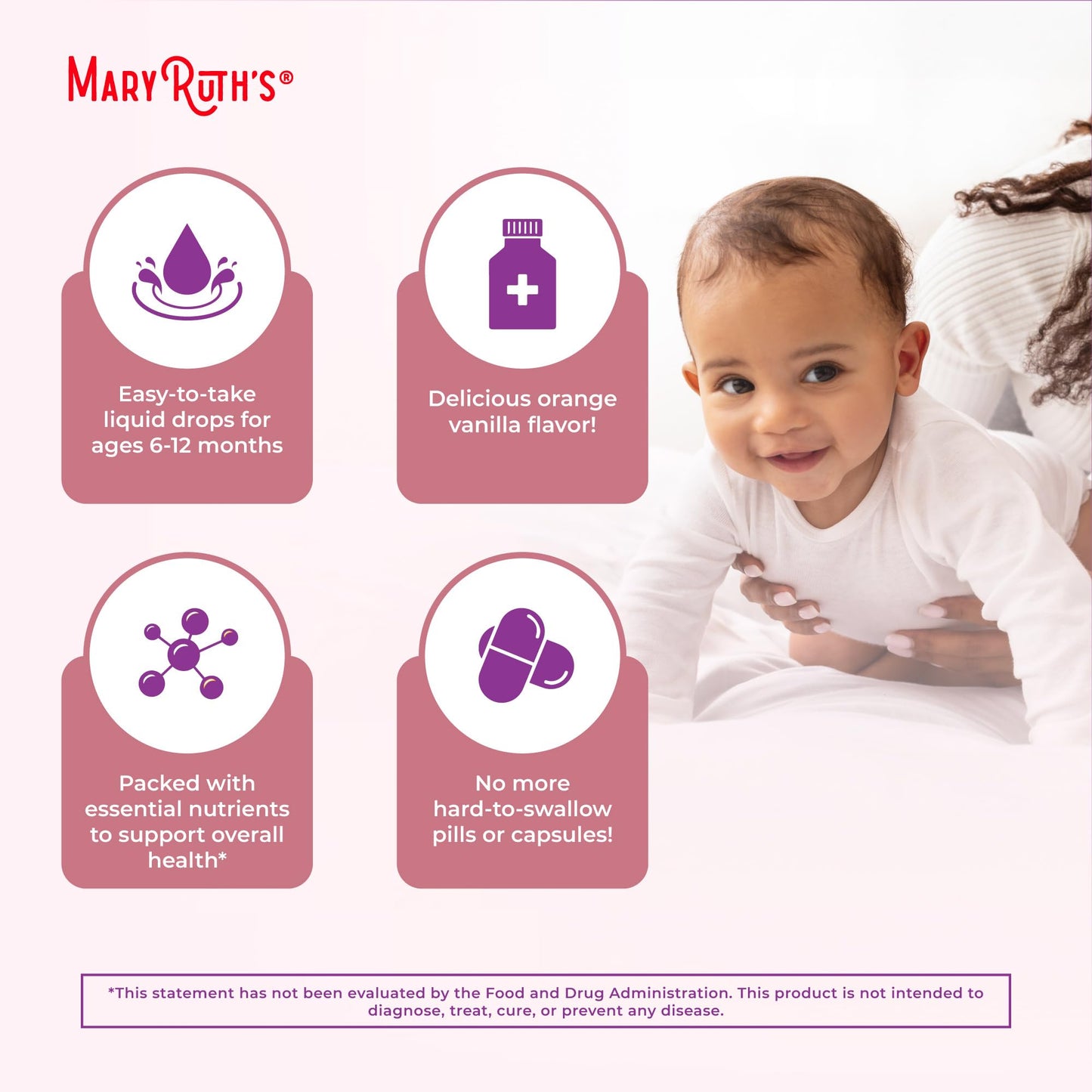 MARYRUTH'S Organics Multivitamin & Multimineral with Iron for Toddlers | USDA Organic | Sugar Free | Multivitamin Liquid Drops for Kids Ages 1-3 | Immune Support | Vegan | Non-GMO | 2 Fl Oz
