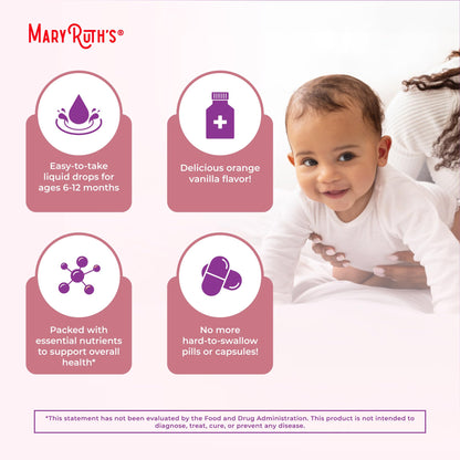MARYRUTH'S Organics Multivitamin & Multimineral with Iron for Toddlers | USDA Organic | Sugar Free | Multivitamin Liquid Drops for Kids Ages 1-3 | Immune Support | Vegan | Non-GMO | 2 Fl Oz