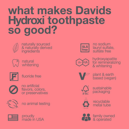 Davids Nano Hydroxyapatite Toothpaste Sensitive + Whitening Peppermint 4oz